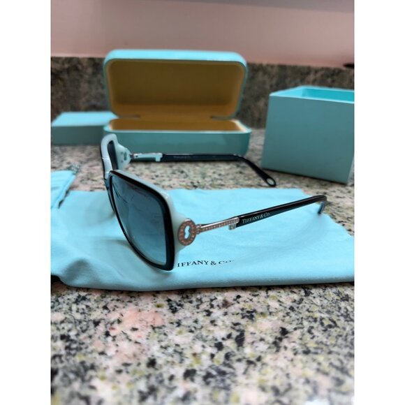 Tiffany & Co. Sunglasses Tiffany Blue Black Square Frame Embellished Key Sides main image 5